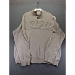 Chaps Men's Pullover Sweater 100% Cotton Beige Size XXL